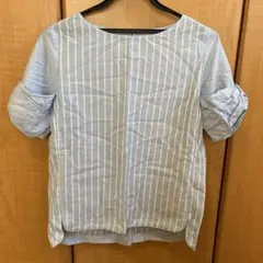 アーバンリサーチ　水色と白のストライプ 半袖シャツ