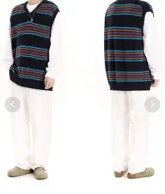 mahagrid STRIPED KNIT VEST/ボーダーニットベスト