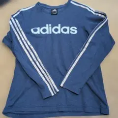adidas 長袖カットソー ブルー スリーストライプのサムネイル