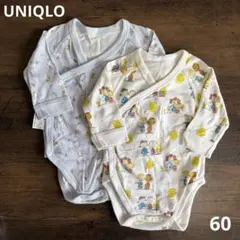 ユニクロ スヌーピー ボディースーツ ロンパース 肌着 2枚 60cm