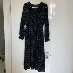ドット柄ワンピース ロングワンピース