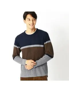 美品 COMME CA ISM カラーブロック ニット セーター サイズM 薄手