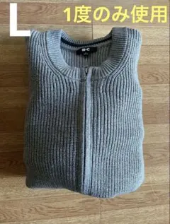1度のみ使用　ユニクロC クルーネックフルジップカーディガン グレー　L