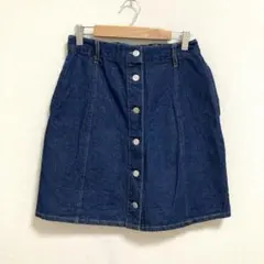 アズノウアズ デニム ミニスカート 台形 【F】 インディゴブルー ボタン 綿