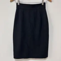 【極美品】 グラン山貴 ウール タイトスカート 黒 冠婚葬祭 フォーマル 膝丈