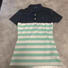 J. LINDEBERG Mサイズ ポロシャツ ネイビー/ストライプ