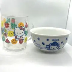 HELLO KITTYのグラスとお茶碗 ２個セット