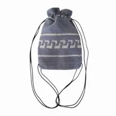 HN-10 ハンドメイド ナップサック　毛糸　Y2K ストリート　アウトドア