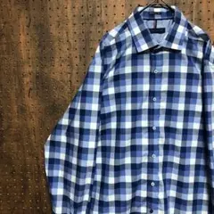 B*B様 トミーヒルフィガー　長袖シャツ　L YD75 青 チェック柄