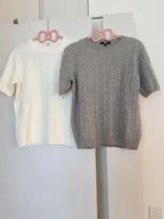 ユニクロ　ケーブル　クルーネックセーター　XL 2点