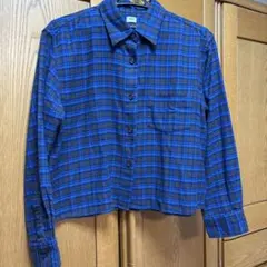 ユニクロ　フランネルチェックシャツ　M ブルーチェック