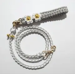 パラコード カフェリード120cm 金具ゴールド ライトグレー(アイスグレー)