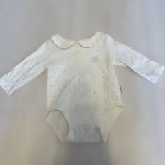 バースデイ 襟付きロンパース 80cm ドット ホワイト