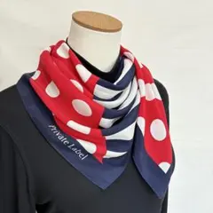 4-6.Private Label コインドット&レジメンタル柄　シルクスカーフのサムネイル