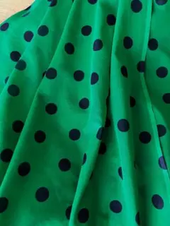 2.9m イタリア製 綿ローン グリーン ドット 生地 服地 インポート