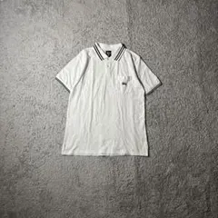 stussy ステューシー　ポロシャツ　ワンポイント刺繍　ロゴ刺繍　古着　白