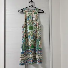 MANGO Paisley Print Satinノースリーブワンピース XS