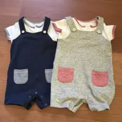 ロンパース 80cm ネイビー グレー 2点セット