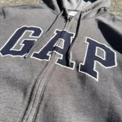 00s OLD GAP フルジップ スウェットパーカー ビッグロゴ 刺繍