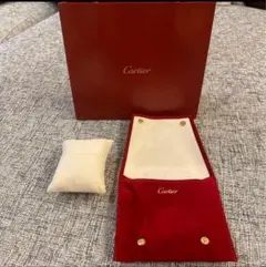 Cartier 赤 スエード ポーチ