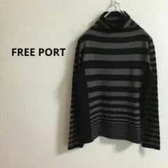 FREE PORT　ボトルネック　ボーダートップス　カジュアル　シンプル