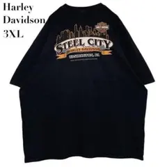 ハーレーダビッドソン Tシャツ 3XL 黒 ビッグプリント 90s 古着