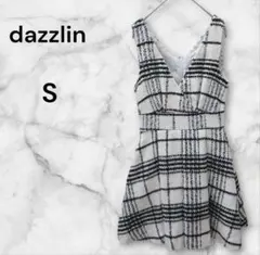 dazzlin チェック柄 ノースリーブ ワンピース S