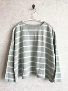 長袖Tシャツ ボーダー バスクシャツ ショート丈