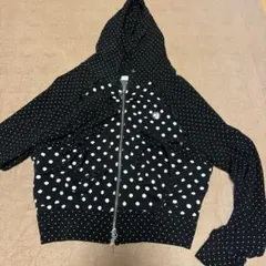 hugyourskin ドット柄 ジップアップパーカー