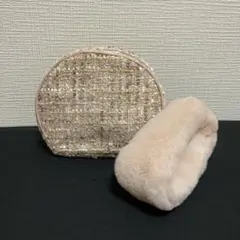 新品 Francfranc ベージュ ラウンドポーチ