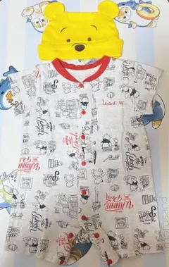 SALE!!【くまのプー】ロンパース＆なりきり帽子☆２点セット-70