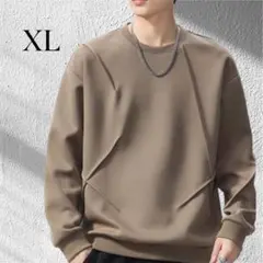【XL】メンズ スウェット トレーナー 長袖 茶色系のサムネイル
