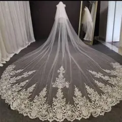 アイボリーレース ウェディングベール