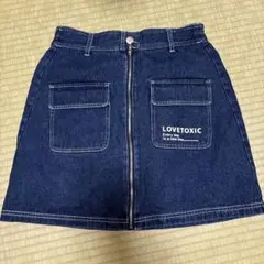 美品　ラブトキ　LOVETOXIC デニムスカート　ズボン付き　160