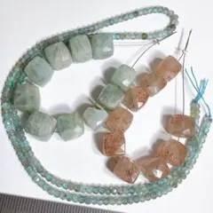 売り切り特価＊アクアマリン・オリゴクレースサンストーン・アパタイトn1