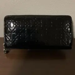 ペルケ シャルロット・プラネ 本革 ラウンドファスナー 長財布 ドット 