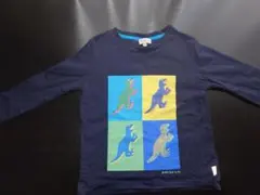 恐竜プリント ネイビー 長袖カットソー