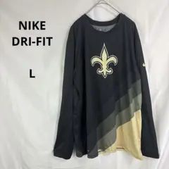 NIKE DRI-FIT◇ナイキ　スポーツウェア　長袖ロゴTシャツ【L】吸汗速乾