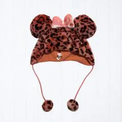 ヒョウ柄ミニー耳帽子