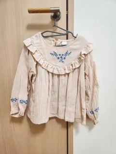 tete a tete 刺繍 フリルブラウス 110