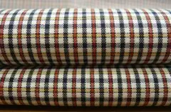 A407・綿100％・チェック柄・紺/黄色系2ｍ・ブロードよりやや薄