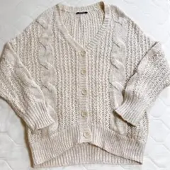 oneway ワンウェイ　ケーブルニットカーディガン