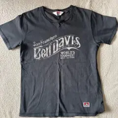 BEN DAVISベンデイビス ロゴプリントTシャツ ブラック フェード感 古着