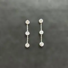 62.ロングキュービックジルコニアピアス