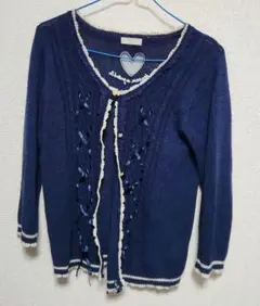 axes femme 長袖カーディガン ネイビー