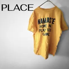 PLACE 【XL】 イエロー Tシャツ NAMASTE プリント カジュアル