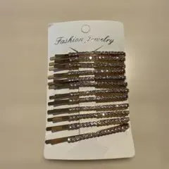 ゴールド ストーン付きヘアピン 12本セット
