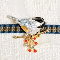 【ブローチ 帯留めコンバーター 2点セット】小鳥さんのブローチ 兼 帯留め