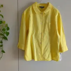 【新品】ジュンコシマダ　麻混　リネンシャツ　大きいサイズ　ミセス