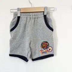 【美品】【mikiHOUSE】ミキハウス　ロゴ入りハーフパンツ　綿100　ベビー